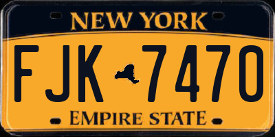 NY license plate FJK7470