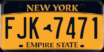 NY license plate FJK7471