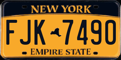 NY license plate FJK7490