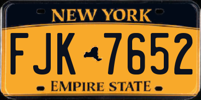 NY license plate FJK7652
