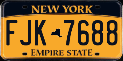 NY license plate FJK7688