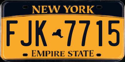 NY license plate FJK7715
