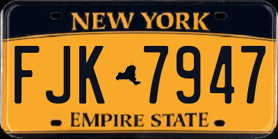 NY license plate FJK7947