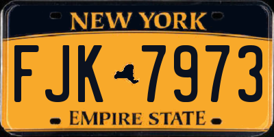 NY license plate FJK7973