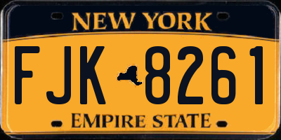 NY license plate FJK8261