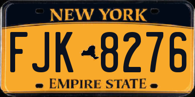 NY license plate FJK8276
