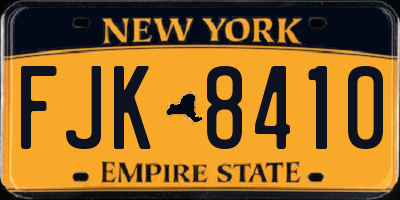NY license plate FJK8410