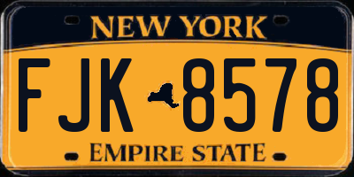 NY license plate FJK8578