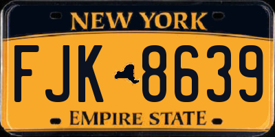 NY license plate FJK8639