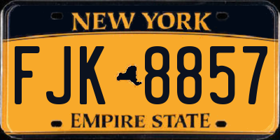 NY license plate FJK8857