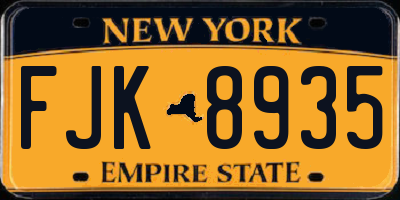 NY license plate FJK8935