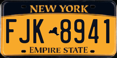 NY license plate FJK8941