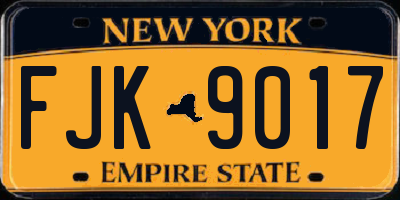 NY license plate FJK9017