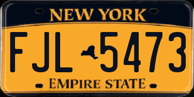 NY license plate FJL5473