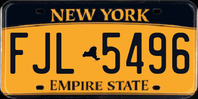 NY license plate FJL5496