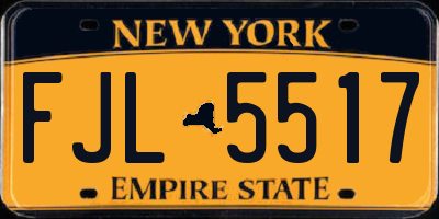 NY license plate FJL5517