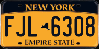 NY license plate FJL6308