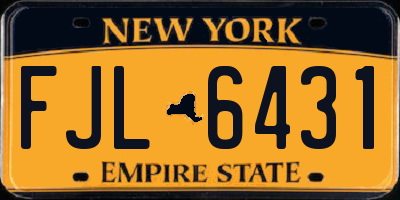 NY license plate FJL6431