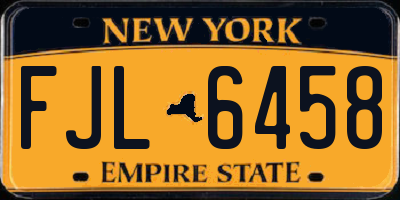 NY license plate FJL6458