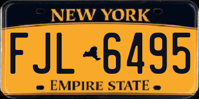 NY license plate FJL6495