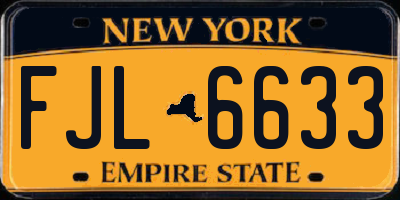 NY license plate FJL6633