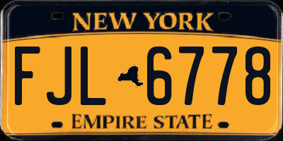 NY license plate FJL6778
