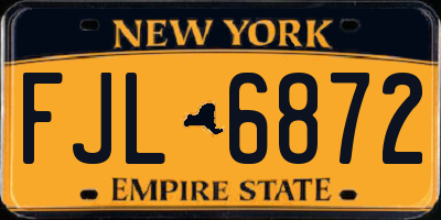 NY license plate FJL6872