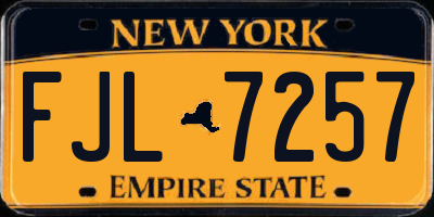 NY license plate FJL7257