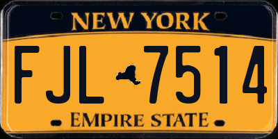 NY license plate FJL7514
