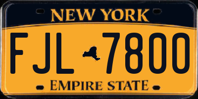 NY license plate FJL7800
