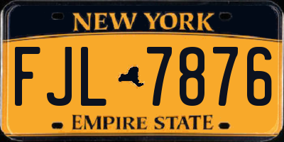 NY license plate FJL7876