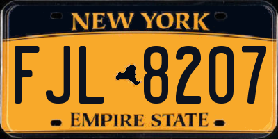 NY license plate FJL8207