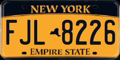 NY license plate FJL8226