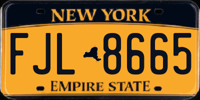 NY license plate FJL8665