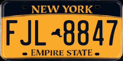 NY license plate FJL8847