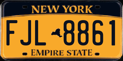 NY license plate FJL8861