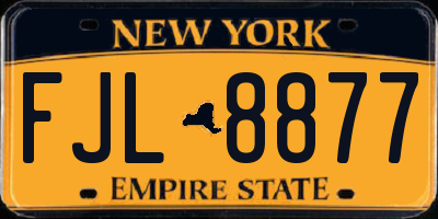 NY license plate FJL8877