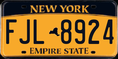 NY license plate FJL8924