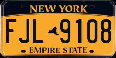 NY license plate FJL9108