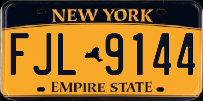 NY license plate FJL9144