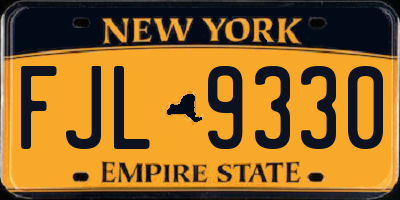 NY license plate FJL9330