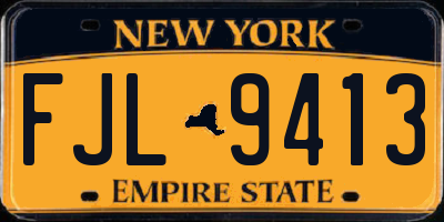 NY license plate FJL9413