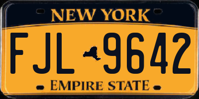 NY license plate FJL9642