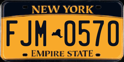 NY license plate FJM0570