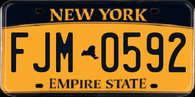 NY license plate FJM0592