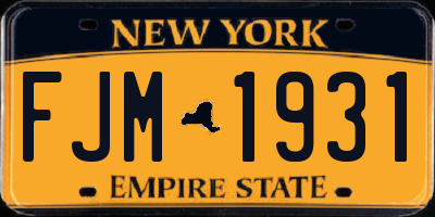 NY license plate FJM1931