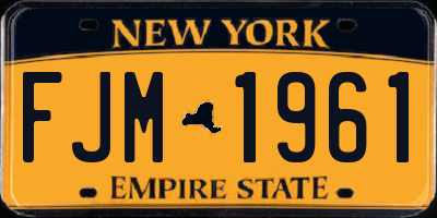 NY license plate FJM1961