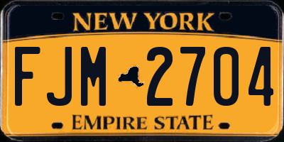 NY license plate FJM2704