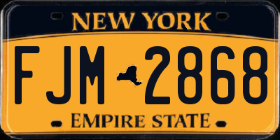 NY license plate FJM2868