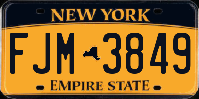 NY license plate FJM3849